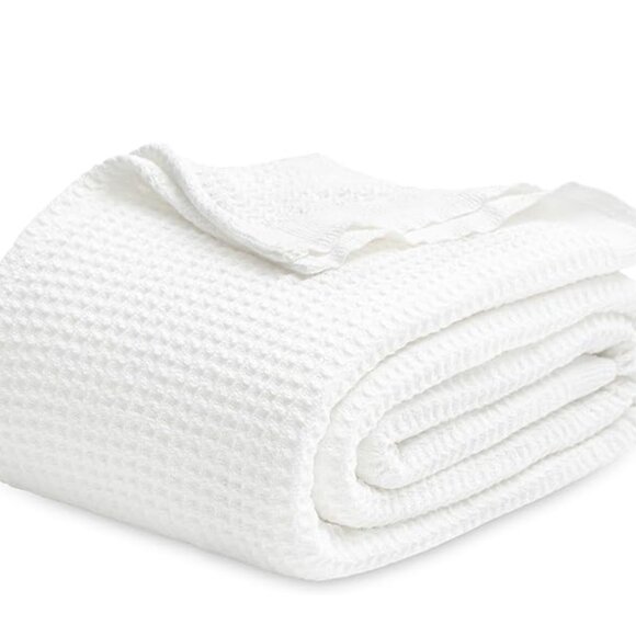 Honeycomb Waffle Weave Cotton Blanket - Picture 1 of 3